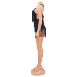 Wholesale  2023 Summer New Nightclub Street Sexy Slim Tassel Skirt Sling Jumpsuit Female