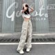American retro functional overalls women's trendy brand ins high street fried street ruffian handsome high-end sense women's ruffian handsome pants trendy