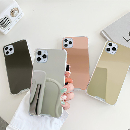 Mirror TPU Phone Case For iphone 11 12 13 14 Pro MAX Back Cover Make-up Case For iphone XS MAX XR 7 8 6s plus SE2020