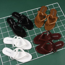 Women Summer Slippers Heart Shape Flat Shoes Solid Ladies Slides Beach Sandals Zapatos Mujer Comfortable Fashion Flip Flops 2023