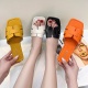 2023 New Arrive Women Summer Slippers Fashion Designer Flat Heels Cut Out Beach Slides Ins Squared Toes Woman Slippers Plus Size