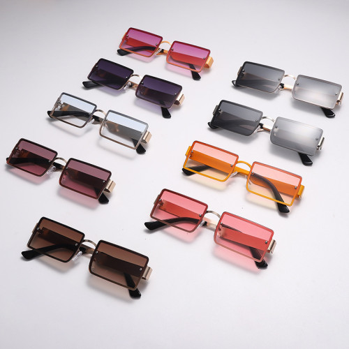 Men Stempunk Sunglasses 2023 Rimless Rectangle Glasses For Men With Lenses Woman Luxury Brand Tinted Lens Square Sunglasses