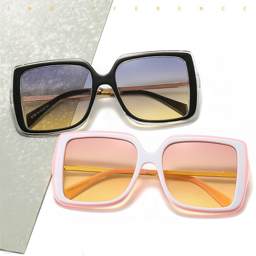 Fashion Retro Oversized Sunglasses Women Men Square Sunglasses Gradient Glasses Vintage Eyewear Oculos De Sol Feminino