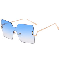 2023 Oversize Square Sunglasses Women Frame One Piece Rimless Metal Sun Glasses for Female Large Vintage Decor Eyewear Unisex Uv