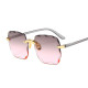 Square Sunglasses Woman Brand Designer Fashion Rimless Gradient Sun Glasses Shades Cutting Lens Ladies Frameless Eyeglasses 2023