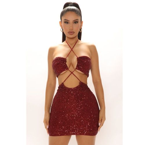 Sexy Mesh Sequin Summer Dress Women Sparkling Halter Neck Backless Bandage Bodycon Elegant Nightclub Party Mini Dresses Vestido