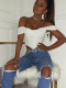 PU leather Sexy Bustier Corset Top Off Shoulder Chiffon White Strapless Female Top Cropped Tops Women Clothes