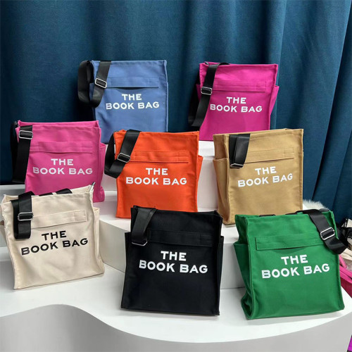 Fashion Brand Canvas Bags For Women Square Tote Bags Letter Design Ladies Casual Shoulder Bags Females Cross Body Bags 2023 New