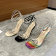 Eilyken New Design Sexy White String Bead High Heels Women Sandals Summer Gladiator Party Dress Buckles Pumps Shoes Size 35-42