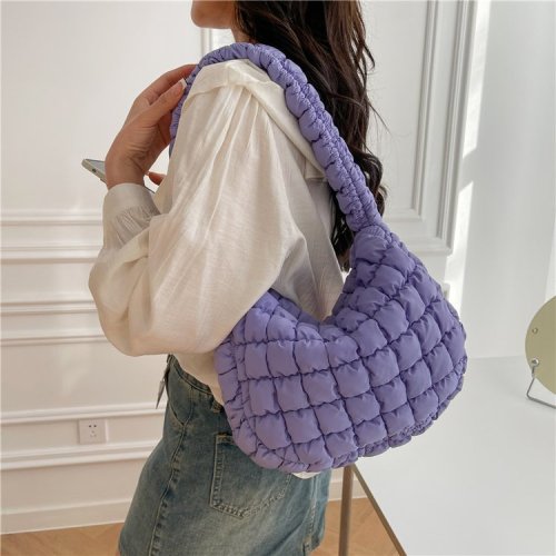 Brand Designer Pleated Quilted Padding Women's Shoulder Bag Leisure Personality Crossbody Bag Hobos Handbag 2023 Trend