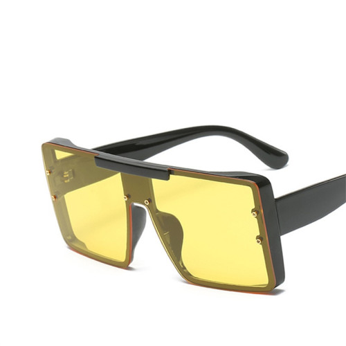 Fashion Large-frame Square Sunglasses for Women Personality One-piece UV400 Casual Eyeglasses Oversize Frame Gafas Oculos De Sol