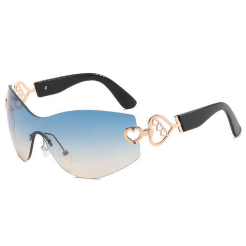 New Oversize Y2k Rimless Sunglasses Women Fashion Brand Designer Sun Glasses Ladies Outdoor Sport Eyewear UV400 Oculos De Sol