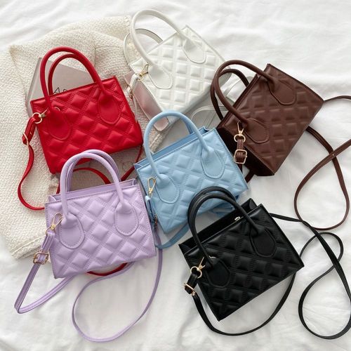 Square Shoulder Bags for Women 2023 Brand Designer Luxury Crossbody Bags Female Pure Color Daily Leather Handbags and Purses