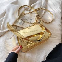 Silver Shouder Bags for Women 2023 Y2K Glossy PU Leather Crossbody Bag Exquisite Luxury Brand Female Underarm Handbags Purse