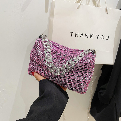 Fashion Glitter Rhinestone Evening Bag Women Trend Luxury Shiny Handbag Female Nightclub Carnival Party Crossbody Underarm Bag