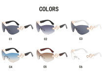 Fashion One Piece Women's Sunglasses Luxury Brand Y2k Love Accessories Eyepieces Sunglasses 2023 Rimless Eyewear For Men Lunette