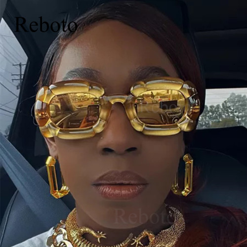 Unique Y2K Candy Color Square Sunglasses Women Fashion Design Punk Cool Girls Sunglasses Luxury Brand Popular Shades Oculos
