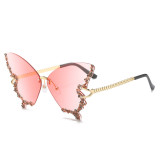 2023 cross-border hot style butterfly sunglasses European and American personality internet celebrity ins diamond-encrusted hip-hop fashion street style sunglasses for women