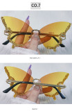 2023 cross-border hot style butterfly sunglasses European and American personality internet celebrity ins diamond-encrusted hip-hop fashion street style sunglasses for women