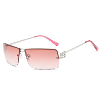 2023 Cross-border New Frameless Cut Edge Sunglasses European and American Personalized Square Internet Celebrity Street Photography Fashion Sunglasses for Women