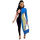 Color Block Ribbed Jumpsuits Women Turtleneck Long Sleeve Skinny Overalls Fashion Workout Costume Casual Streetwear