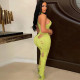 Solid Hollow Out Knit Jumpsuits Women Sexy Sleeveless Halter Backless Stretch Casual Romper Y2K Streetwear Overalls