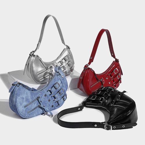 Women Retro Shoulder Bag Trendy Y2k Handbag Purse Strap Adjustable Satchel Hobo Bag Vintage Armpit Bag Daily Dating Purse