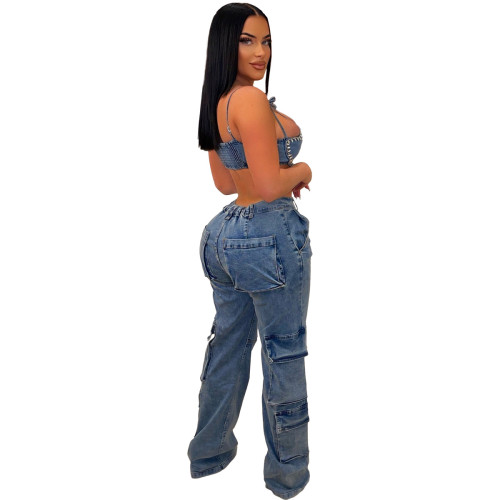 2024 Casual Women Jeans Pants Zipper Up Slim Bodycon Pencil Streetwear Clothes For Women Outfit