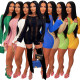 Solid Backless Knitted Playsuits Women Sexy Slash Neck Off Shoulder Long Sleeve Shorts Jumpsuits Spring Summer Beach Overalls