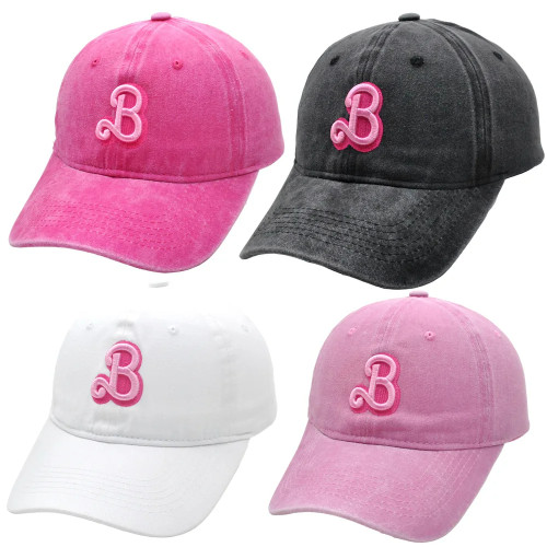Pink Letter B Embroidered Baseball Caps Women Fashion Versatile Duck Tongue Cap Female Summer Adjustable Sun Protection Hats