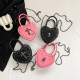 Ins Hot Sale Heart Shaped Purse Y2k Vintage Small Chain Shoulder Bag Handbags Pu Leather Gothic Tote Bags Ladies Crossbody Bags