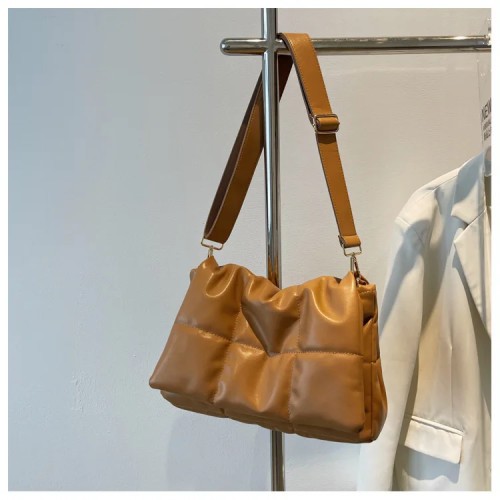 Ladies Down Cotton Padded Shoulder Bag Solid Fluffy Purses And Handbags Women 2023 Autumn Winter New Crossbody Bags For Girl