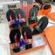 2024 Summer New Splicing Rainbow Fashion Beach Holiday Personality Sandals Flat wit 2023 Flip-flops Luxury Brand Casual Party