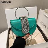 2024 New Women Luxury Evening Bags Shiny Rhinestone Clutch Money Purses Fashion Shoulder Bag Handbag Wedding Party Dinner Bag