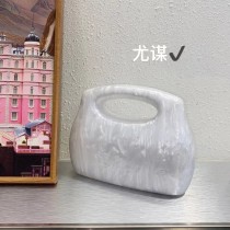 Women Yellow White Marble Luxury Brand Acrylic Box Totes Handbags Evening Clutch Purses Crossbody Bags Wedding Party Beach Bags