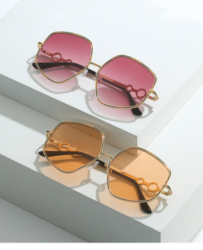 Luxury Brand Oversized Sunglasses Women Polygonal Metal Frame Glasses Men Anti-Glare Driving Goggles Gradient lentes de sol
