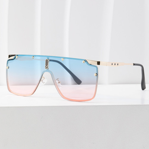 Luxury Brand Frameless Y2K Five-pointed Star Sunglasses Women's Designer Metal Sunglasses Men's Frame Oculos UV400
