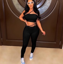 Workout Knit Ribbed Women Two 2 Piece Set Outfits Sweatsuit 2022 Summer Crop Top and Legging Pants Matching Tracksuit