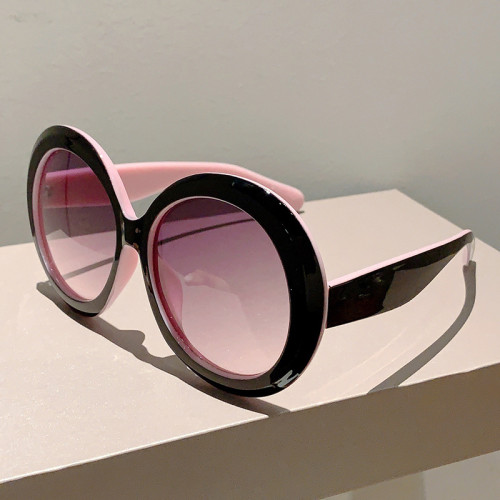Oversized Round Big Frame Sunglasses Women For Men Luxury Brand Designer Sun Glasses Vintage Punk Popular Eyeglasses Pink Shades