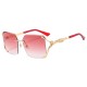 Fashion Retro Rimless Sunglasses Men Women Alloy Leopard Sun Glasses Lady High Quality Square Eyewears Girl's UV400 Gafas De Sol