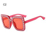 Big Square Luxury Rhinestone Sunglasses Women Crystal Oversize Brand Designer Sun Glasses Vintage UV400 Female Streetwear Shades
