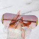 Luxury Brand Designer Rimless Diamond Sunglasses Women Trendy Pink Sun Glasses For Female Vintage Fashion Punk Ladies Shades