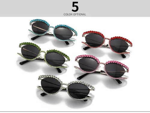 Fashion Small Round Diamond Exquisite Sunglasses Luxury Brand Sexy Women Hollow Out Sun Glasses Outdoor UV400