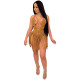 Sexy Women Knitted Dress Halter Backless Crochet Mini Dresses Hollow Out Bodycon Crocheted Beach Dress