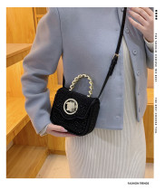 women's solid color high-end texture small square bag 2024 new diamond-encrusted trend crossbody bag