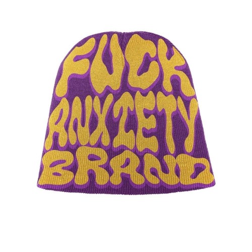 Y2K Goth graphical Pattern Wool Acrylic Knitted Hat Women Beanie Winter Warm beanies Men Grunge Hip Hop Casual Skullies Outdoor