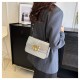2024 crocodile pattern shoulder crossbody women's bag high fashion versatile flip tofu bag cross-border