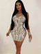 Elegant O Neck Crystal Party Dresses For Women Luxury Rhinestone Night Out Dresses Birthday Outfits Sexy Clubwear