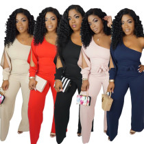 Xm6074  New European and American Women's Clothing Nightclub Single Sleeve Hollow Jumpsuit Women's Clothing Cross-Border Supply