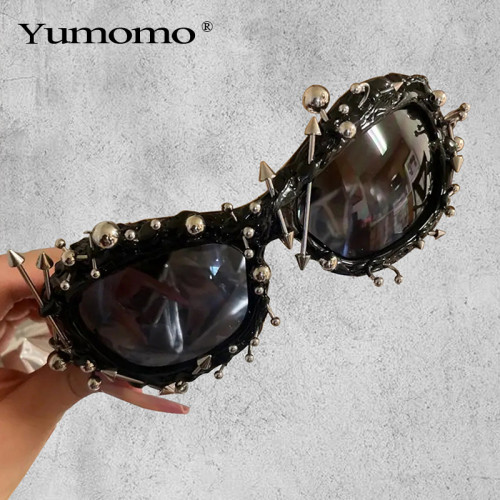 2025 New Style Personality Sunglasses European and American Fashion Sunglasses Cross-border Trendy Vinyl Punk Style Sunglasses